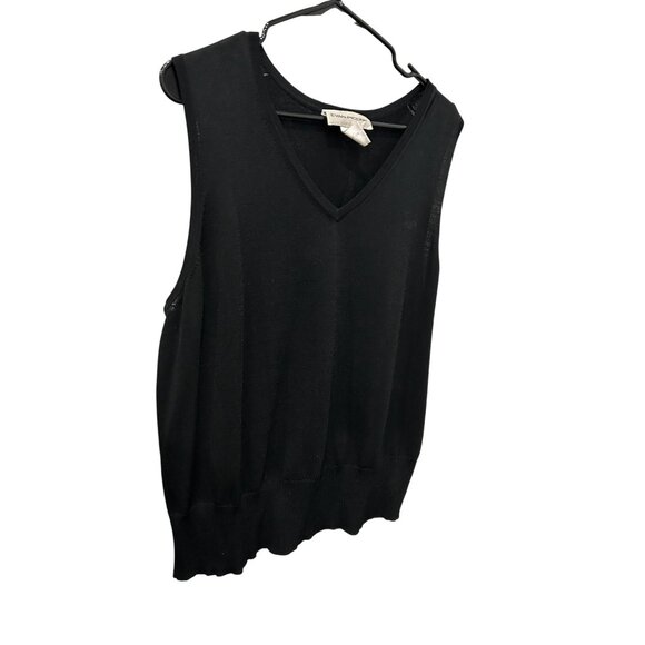 Evan-Picone Womens Black Sleeveless V-Neck Sweater Tank Top Sz 1X - Picture 3 of 8